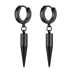 Brincos de argola punk longos com pontas pendentes para homens e mulheres