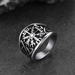 Viking Compass Ring Celtic Knot Men