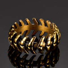 Punk Looped Bone Ring Vertebrae Band Ring Men