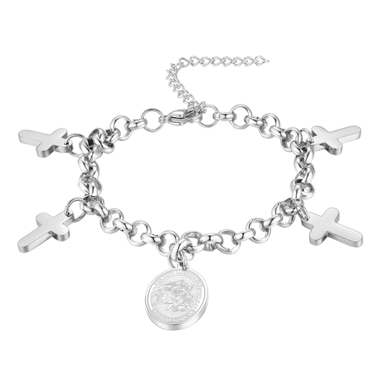 Schutzpatron St. Michael Charm Kreuz Armband