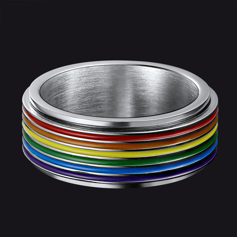 LGBT Pride Rainbow Ring Ring Spinner