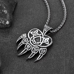 Colar Viking com Pata de Urso e Nó Celta Masculino