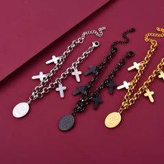 Pulseira com pingente de cruz do patrono São Miguel