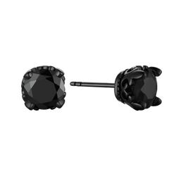 Sterling Silber Schwarze Zirkonia Ohrstecker für Männer