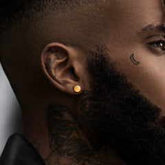 Punk Round Fake Plug Stud Earrings Set For Men 3 Pairs