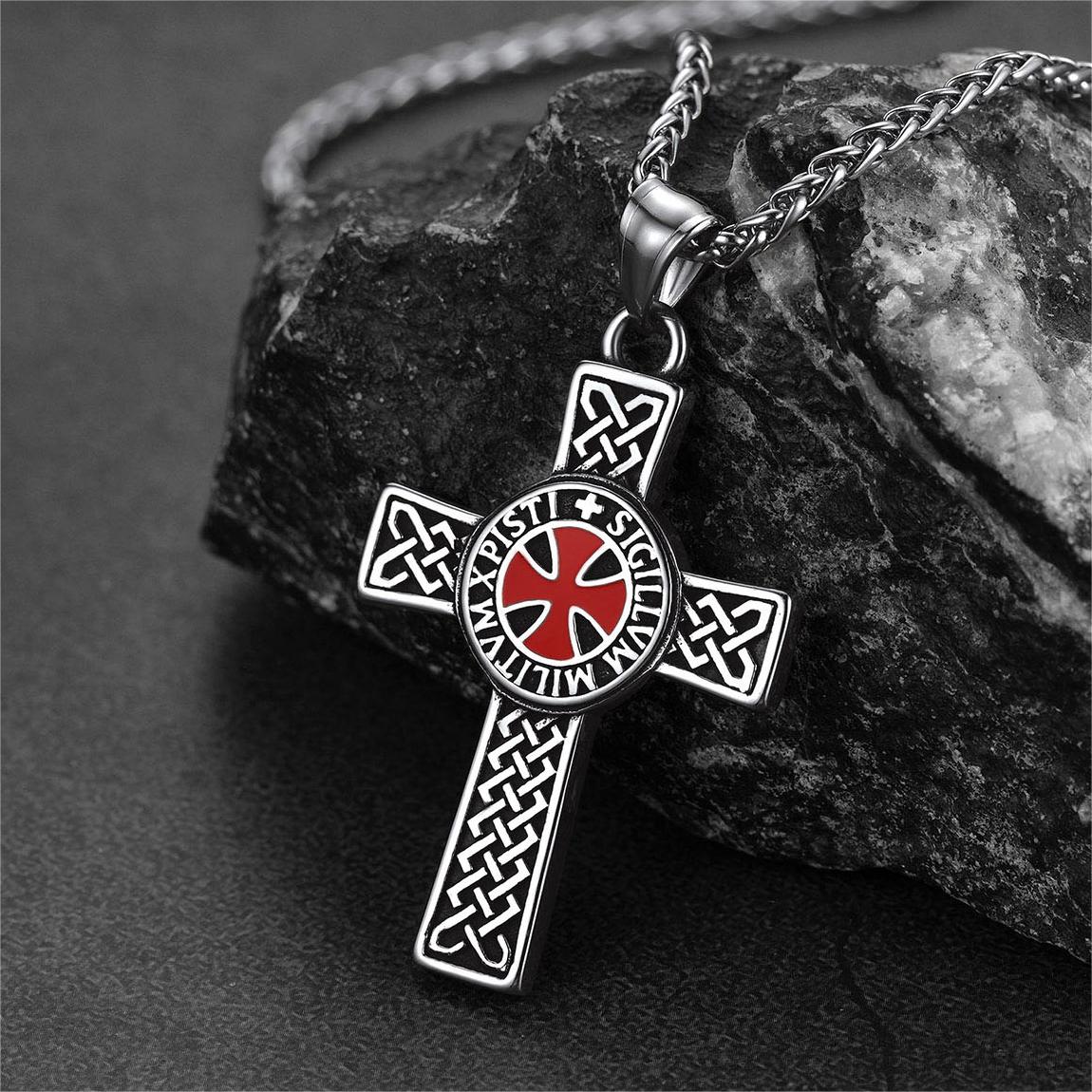 Tempelritter Keltisches Kreuz Anhänger Halskette Herren Damen