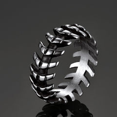 Punk Looped Bone Ring Vertebrae Band Ring Men