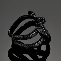 Anel de cobra gótico punk masculino
