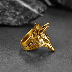 Altägyptischer Anubis-Ring Ankh-Kreuz für Männer