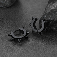 Punk Spike Rivet Huggie Hoop Earrings For Men Women