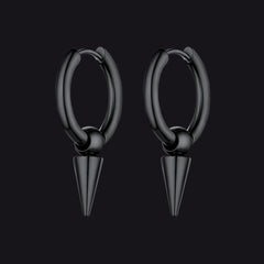Punk Spike Huggie Hoop Earrings for Men Women