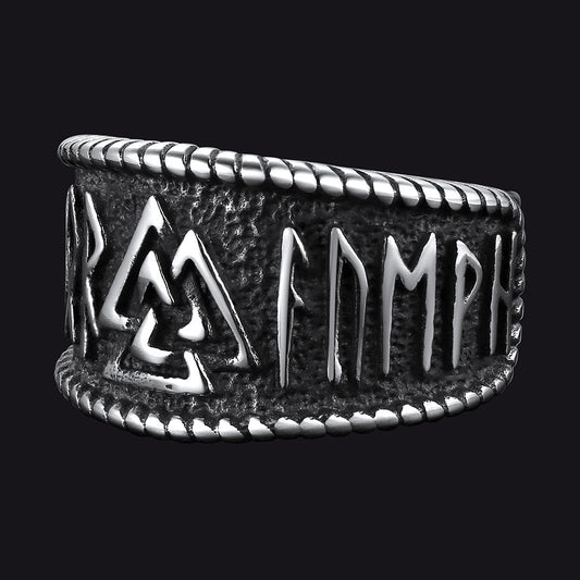 Anel de Runa Valknut Viking Nórdico Masculino