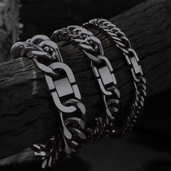 Armband mit kubanischer Gliederkette, 8/12/17 mm Breite