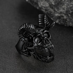 Satanic Baphomet Goat Skull Ring Men