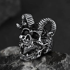 Satanic Baphomet Goat Skull Ring Men