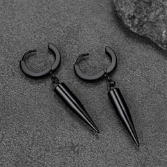 Brincos de argola punk longos com pontas pendentes para homens e mulheres