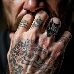 Punk Dragon Head Stainless Steel Ring Men