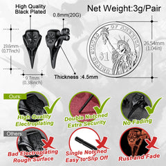 Brincos de pino com caveira Viking Raven e runa Viking com Vegvisir Viking para homens e mulheres