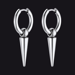Brincos de argola longos com ponta pendurada para homens e mulheres