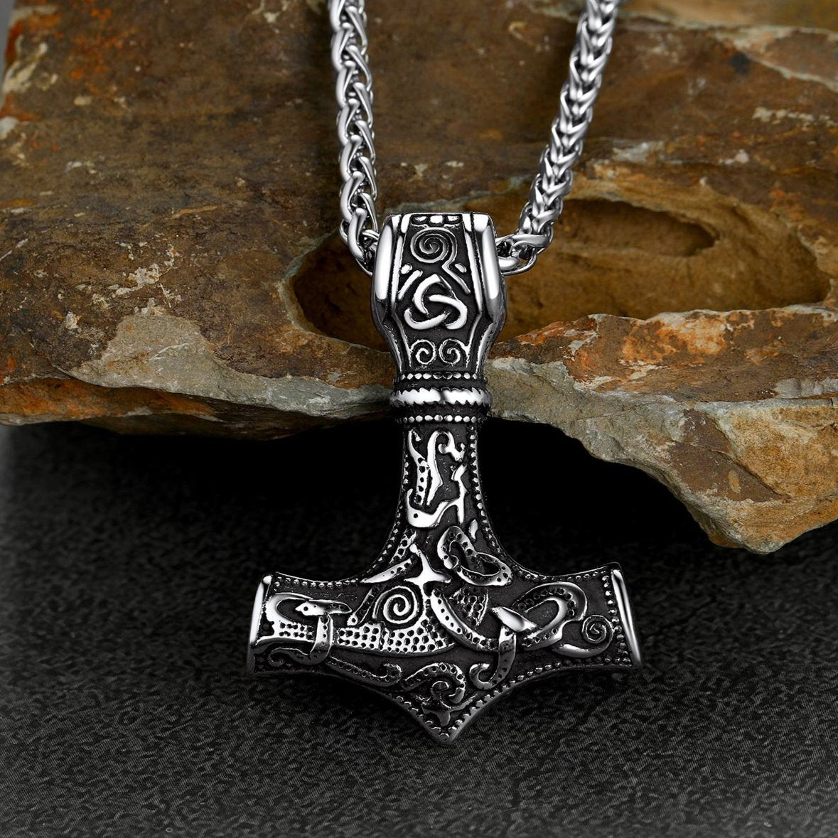 Nórdico Viking Thors Martelo Colar Mjolnir Pingente Masculino
