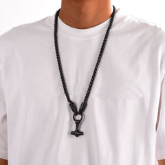 Colar Viking Thors Martelo Mjolnir Masculino Corrente de Lobo